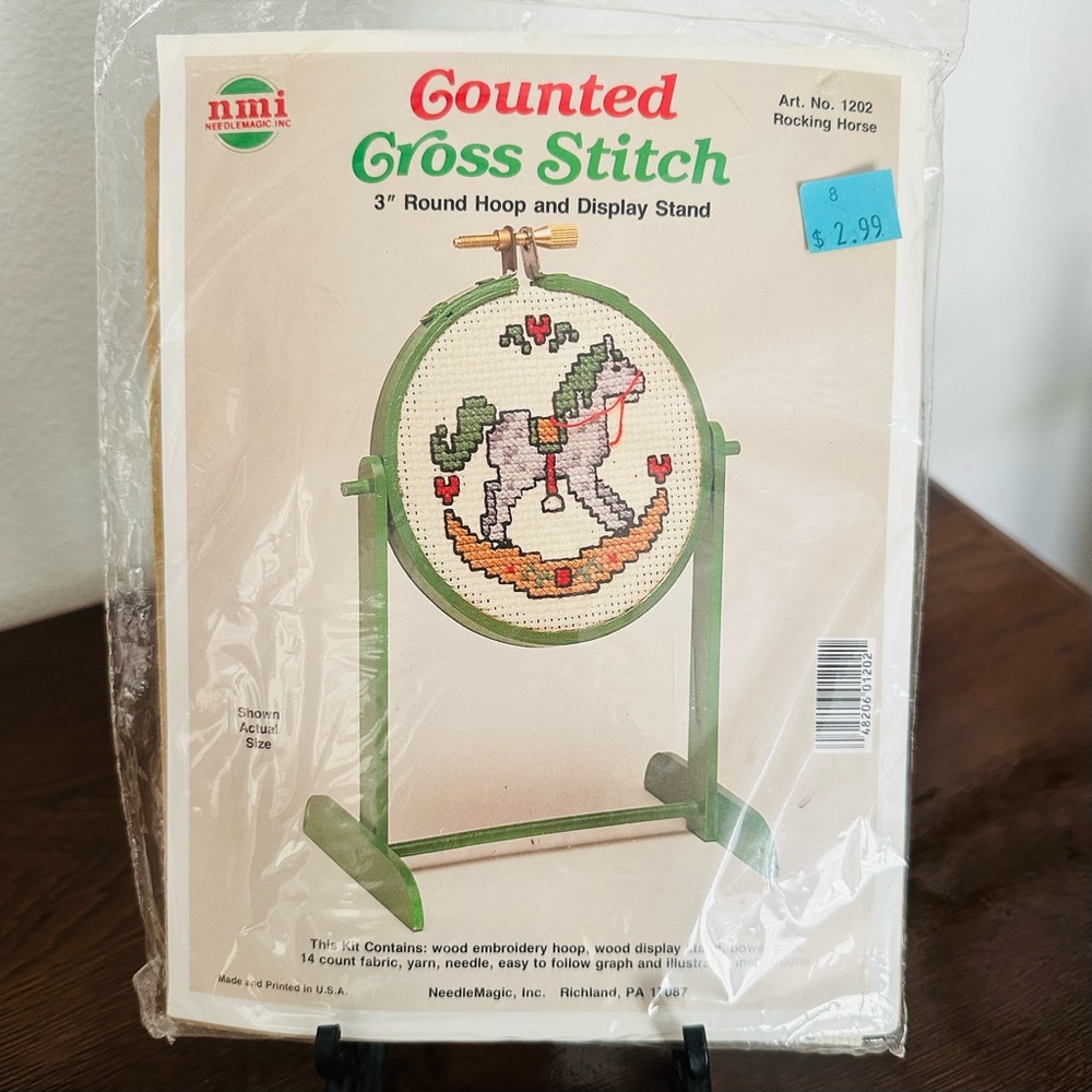 Vintage NMI Counted Cross Stitch Kit with Stand - still sealed